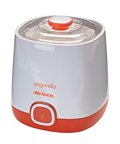 Ariete 621 Yogurtera, Capacidad 1 litro, 20 W, 12 Horas preparación, Tapa Doble, diseño Compacto...