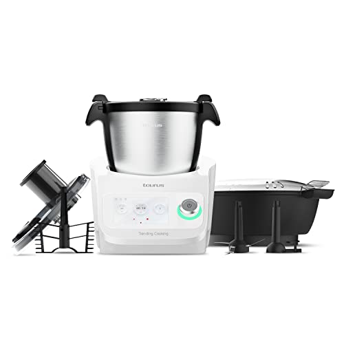 Taurus Robot de cocina Trending Cooking 5, con conexión wifi, recetario integrado, 20 funciones de...