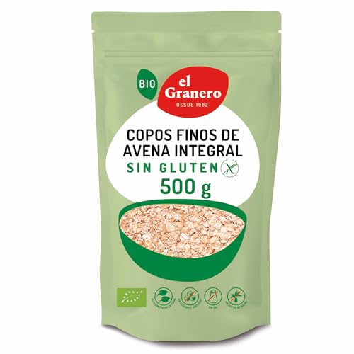 El Granero Integral - Copos Suaves de Avena Integral Ecológica - 500 g - Sin Azúcar Añadido y Sin...