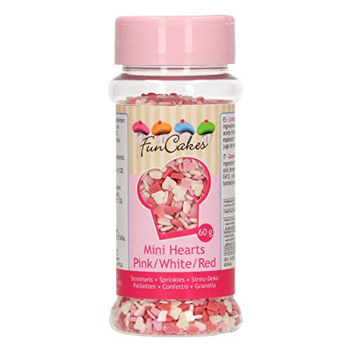 Unbekannt FunCakes-Minicorazones (60 g), Color Rosa, Blanco y Rojo, 0, 2