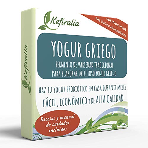 Fermento de Yogur Griego (Reusable de forma ilimitada) + Instrucciones + Recetas + Ayuda y...