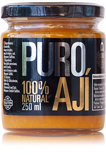 La Sarita Puro Ají 250 ml - Ají amarillo, 100% natural, sin aditivos ni conservantes, sin gluten,...