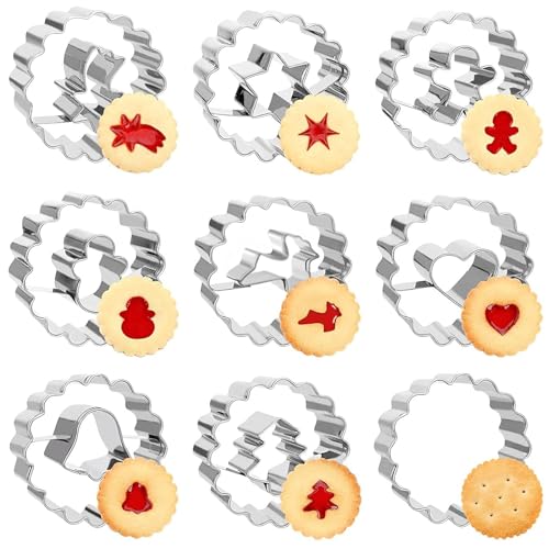 Sinwind Navidad Cortadores Galletas Moldes para Galletas - 15 Piezas - Acero Inoxidable