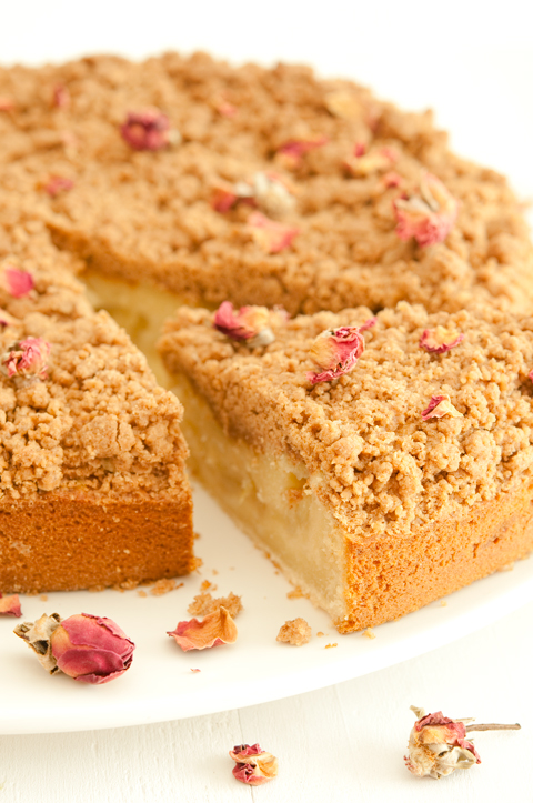 Tarta de manzana con crumble de canela