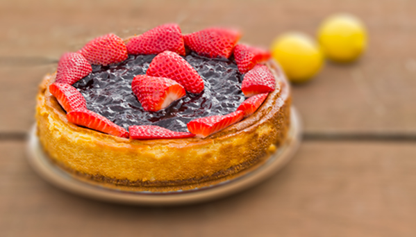 tarta de queso con arándanos