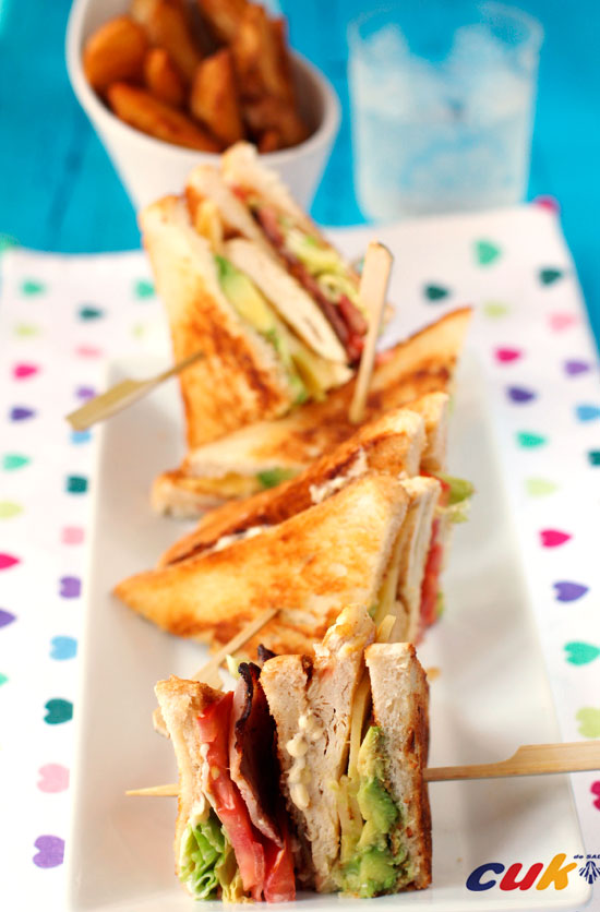 Club sandwich de pollo receta Comida Pinterest