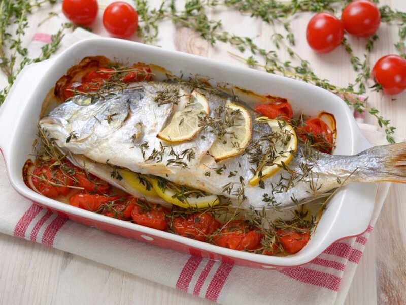 Corvina Al Horno A La Bilba Na Con Patatas Pequerecetas