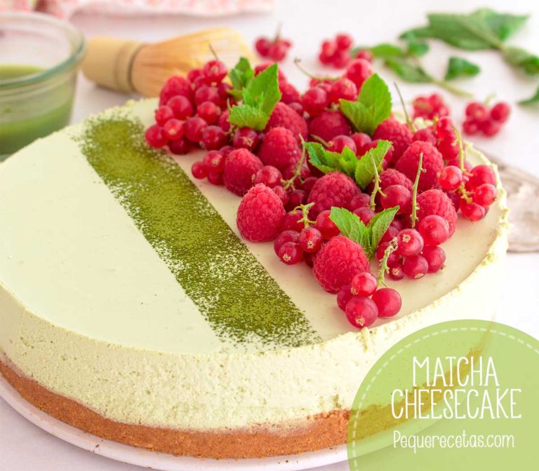 Cheesecake con Té Matcha tarta fácil SIN HORNO PequeRecetas