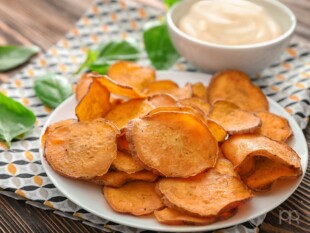 Chips De Boniato Crujientes Al Horno Freidora De Aire O Microondas