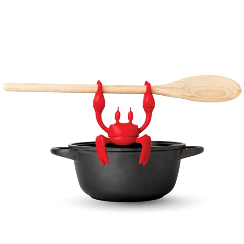 Ototo Red The Crab Reposa Cucharas De Silicona Para Cocina Y Encimera - Apoya Cucharas Cocina -...
