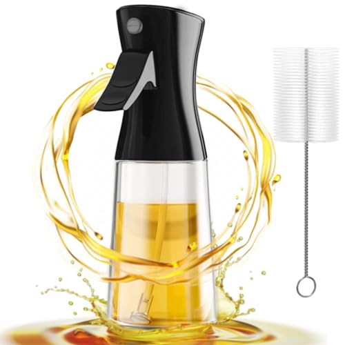 Pulverizador Aceite Spray - 180Ml Vidrio Spray Aceite Cocina Con Cepillo, Vidrio Grueso, Rociador De...