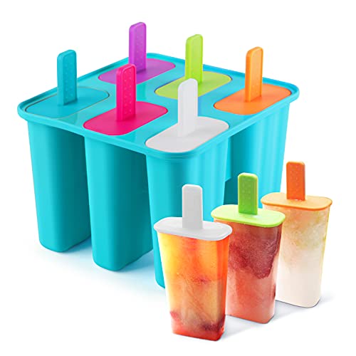 Moldes Helados Silicona,DEHUB Reutilizable 6 Agujeros Grado Alimenticio sin BPA Molde para Helados...