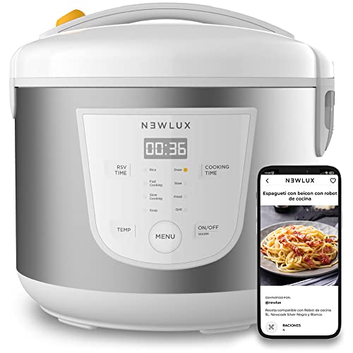 Newcook Robot De Cocina Multifunción, Capacidad 5 Litros, Programable Hasta 24H, 8 Menús...