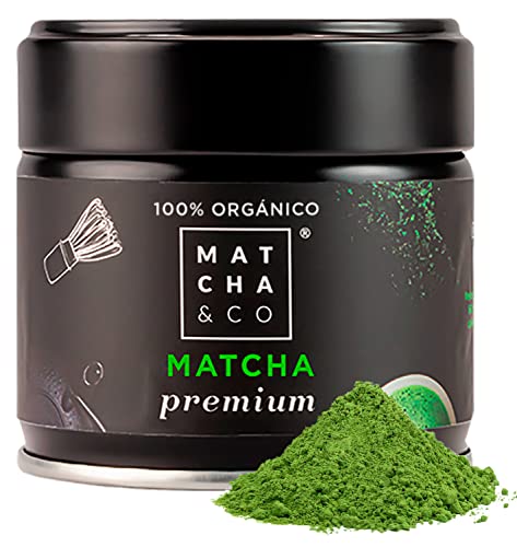 Matcha & Co Té Matcha Premium 100% Ecológico, Grado Premium Ceremonial, En Polvo Orgánico De...