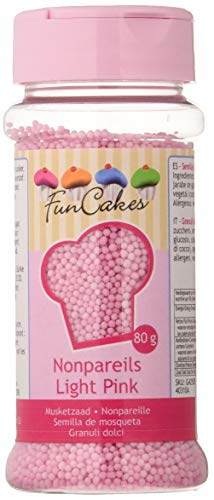 Funcakes Sprinkles Decoraciones Nonpareils De Color Rosa Claro Para Decorar Tartas, Cupcakes,...