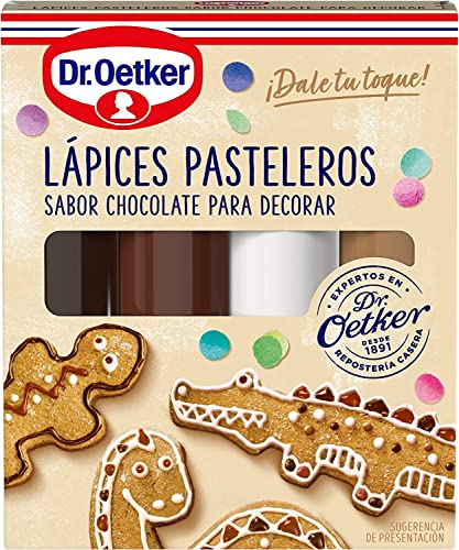 Dr. Oetker 4 Lápices Pasteleros De Sabor A Chocolate, Especial Repostería, Para Decorar Pasteles,...
