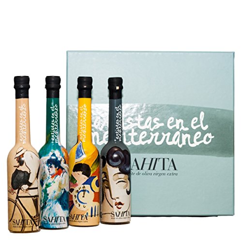 Estuche Regalo De Aceites De Oliva Premium Virgen Extra - 4 Botellas 100 Ml - 4 Variedades De...