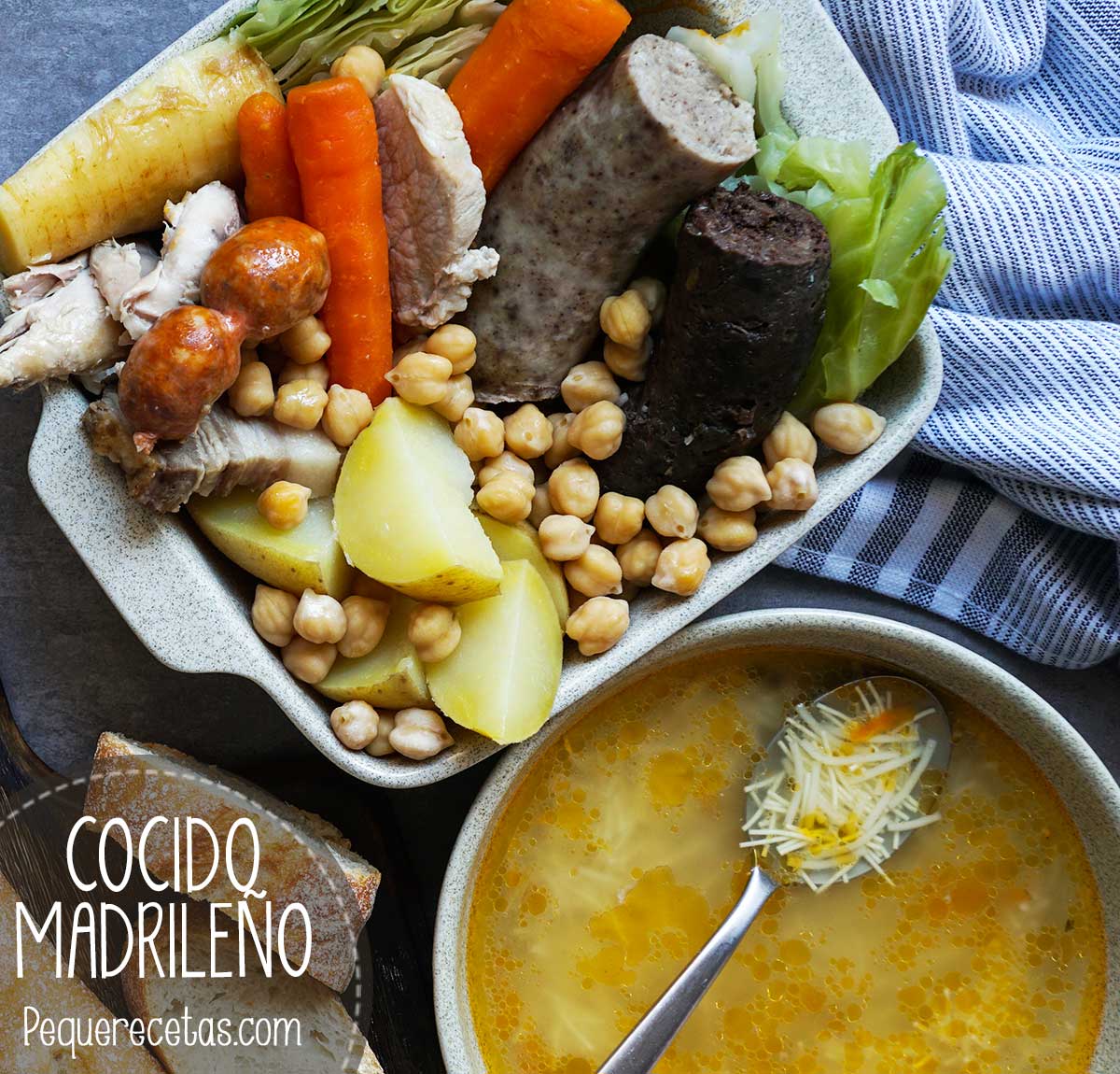 Cocido Madrileño (receta tradicional fácil y completa) - PequeRecetas