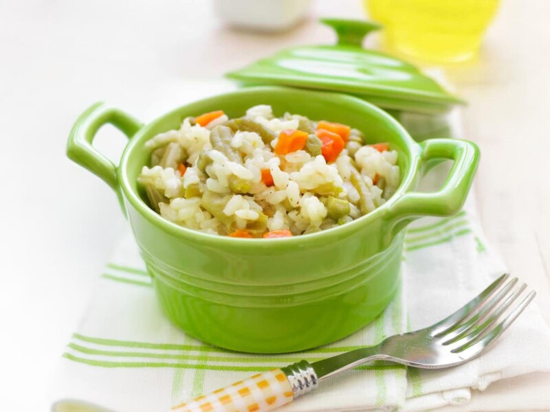 Arroz con verduras para niños