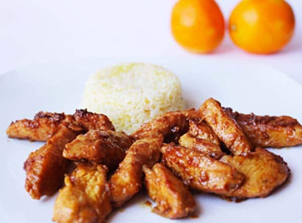 Pollo y arroz a la naranja - PequeRecetas