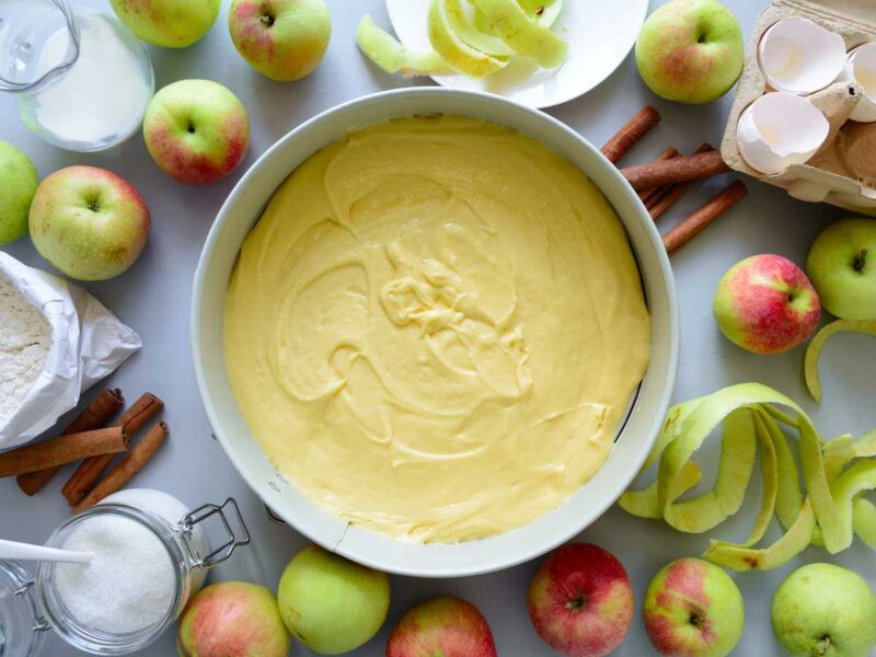 masa bizcocho de yogur y manzana