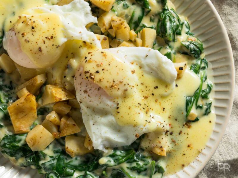 espinacas a la crema con huevo - Espinacas a la crema gratinadas al horno