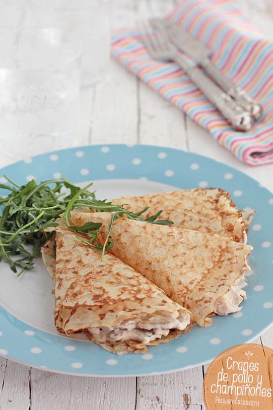 Crepes de pollo con champiñones (receta para cenar fácil y rápida) -  PequeRecetas