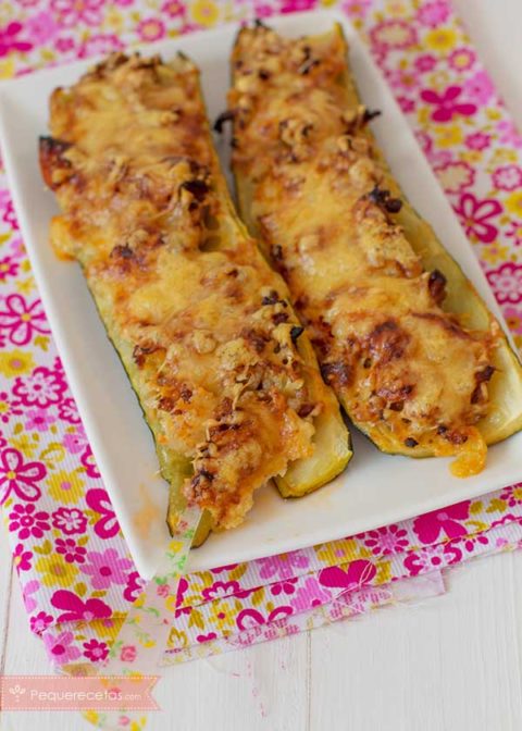 Calabacines Al Horno Rellenos De Pollo Verduras Y Queso