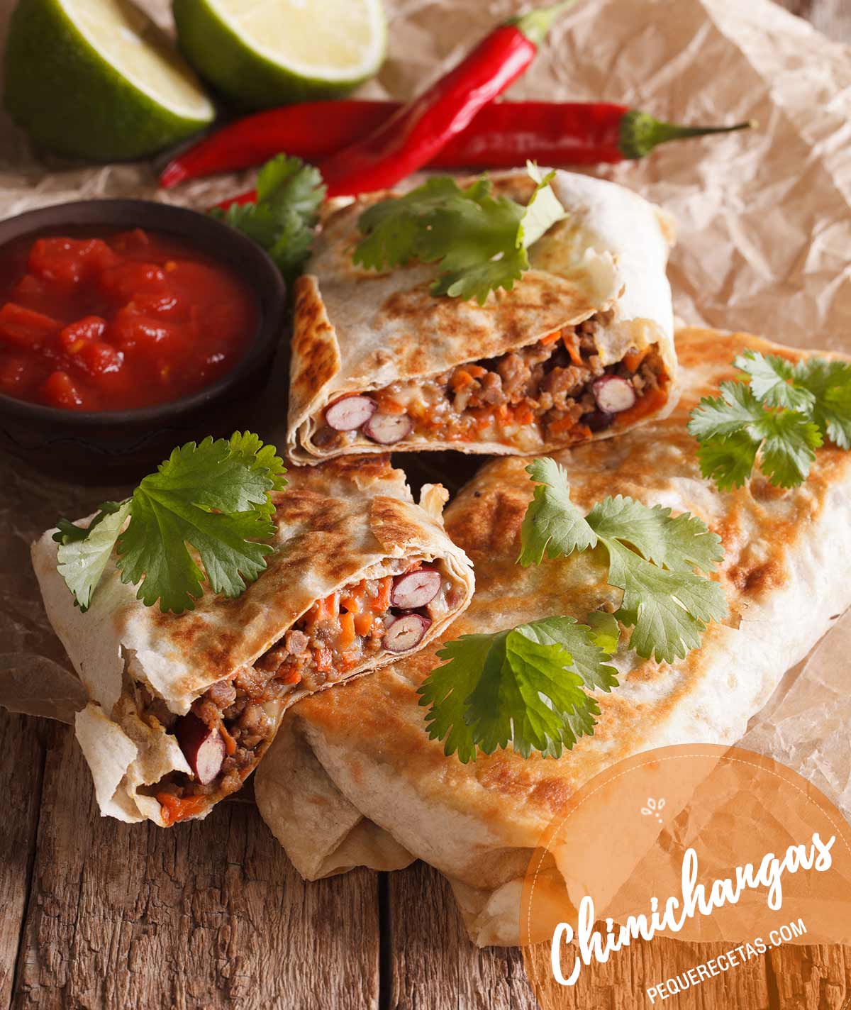 Chimichanga mexicana; receta fácil y rápida para hacer con pollo