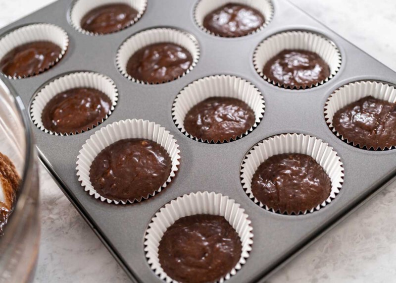 cupcakes de chocolate masa