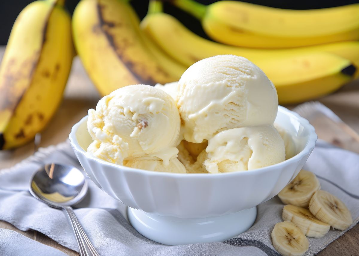 helado de platano y coco - Recetas con aceite de coco (desayunos, comidas, postres, y trucos de belleza)