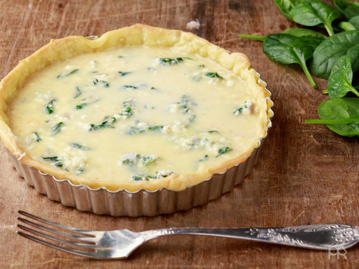 relleno quiche de espinacas y queso - Quiche de espinacas y queso de cabra