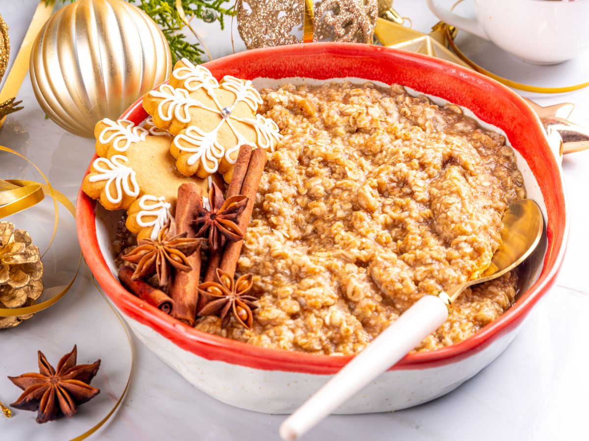 porridge de avena navideño