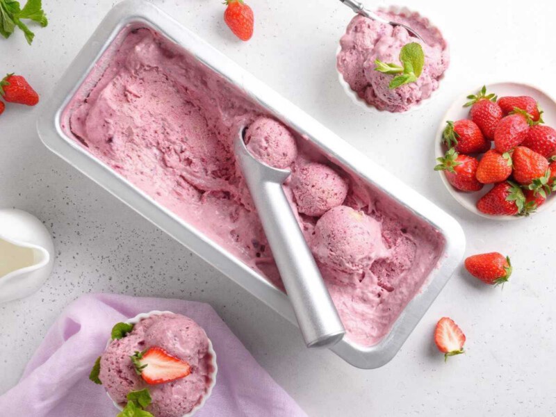 receta helado de fresa casero