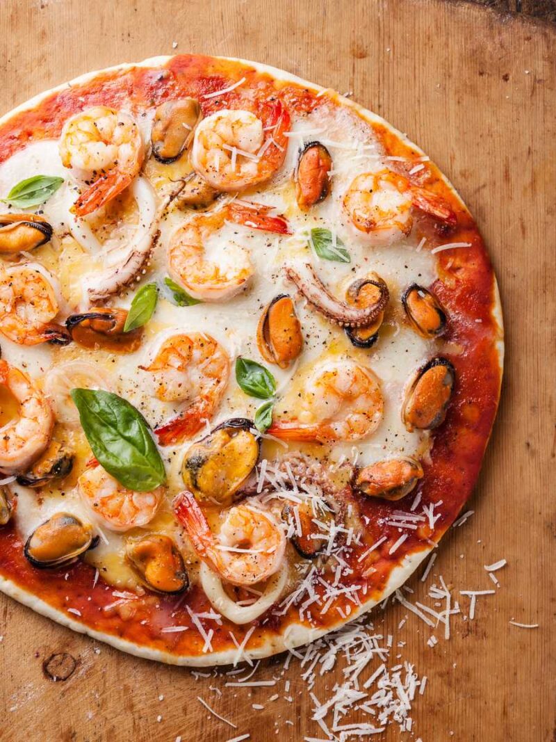 como hacer pizza marinera o frutti di mare - Pizza Marinera con mariscos (Frutti di Mare)