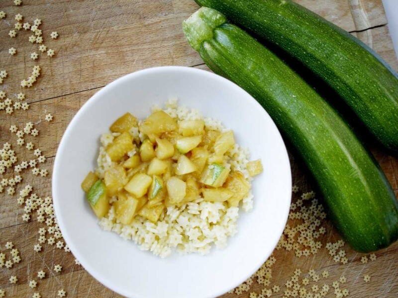 pasta con calabacín para bebés