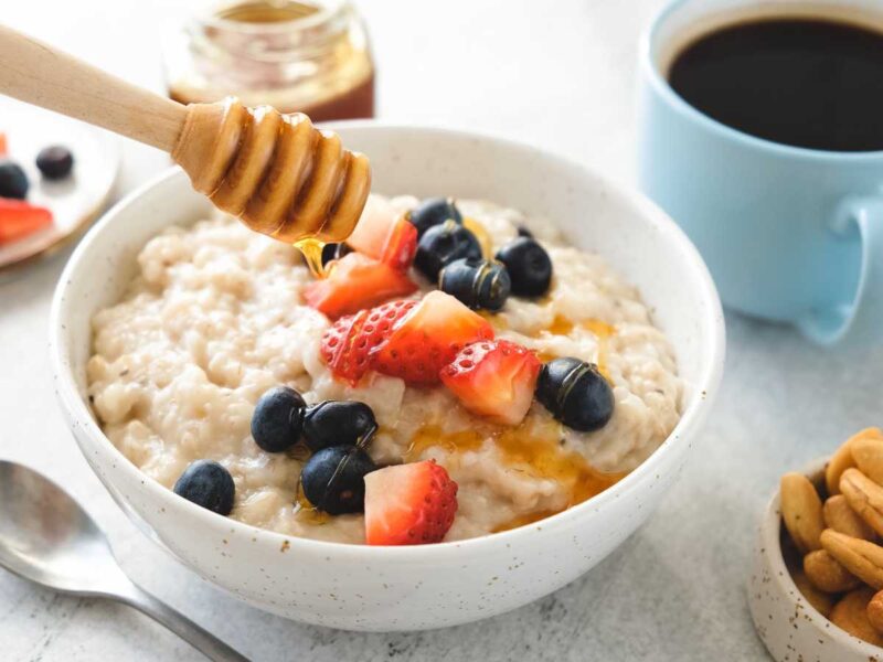 gachas de avena microondas para desayunar - Porridge de avena con microondas en 5 minutos