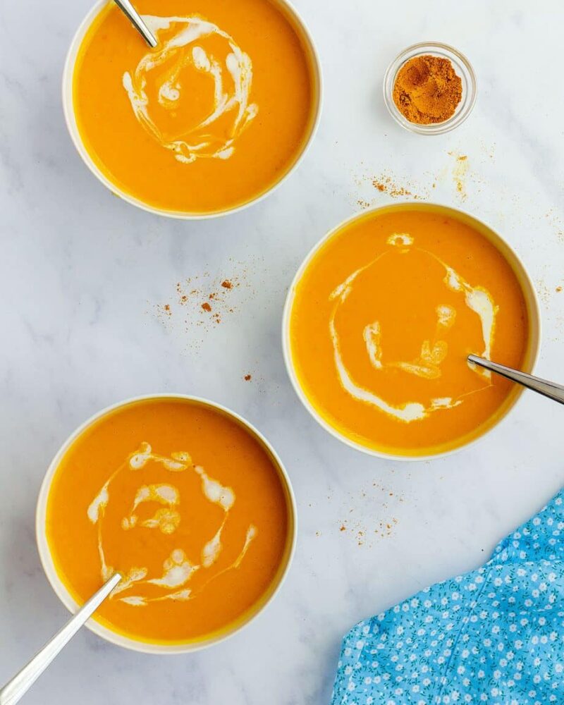 crema de calabaza con elche de coco receta - Crema de calabaza con leche de coco