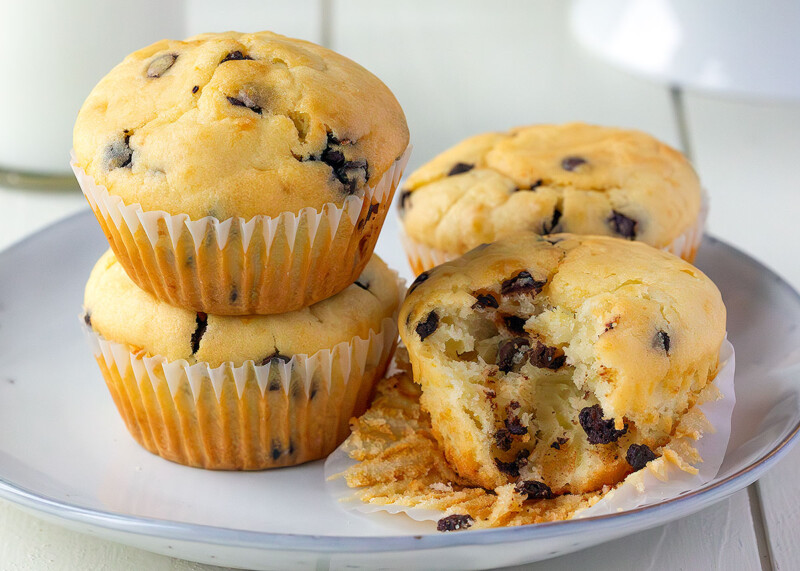 Magdalenas con pepitas de chocolate