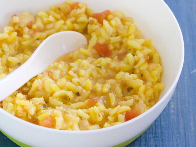 sopa de arroz para bebés