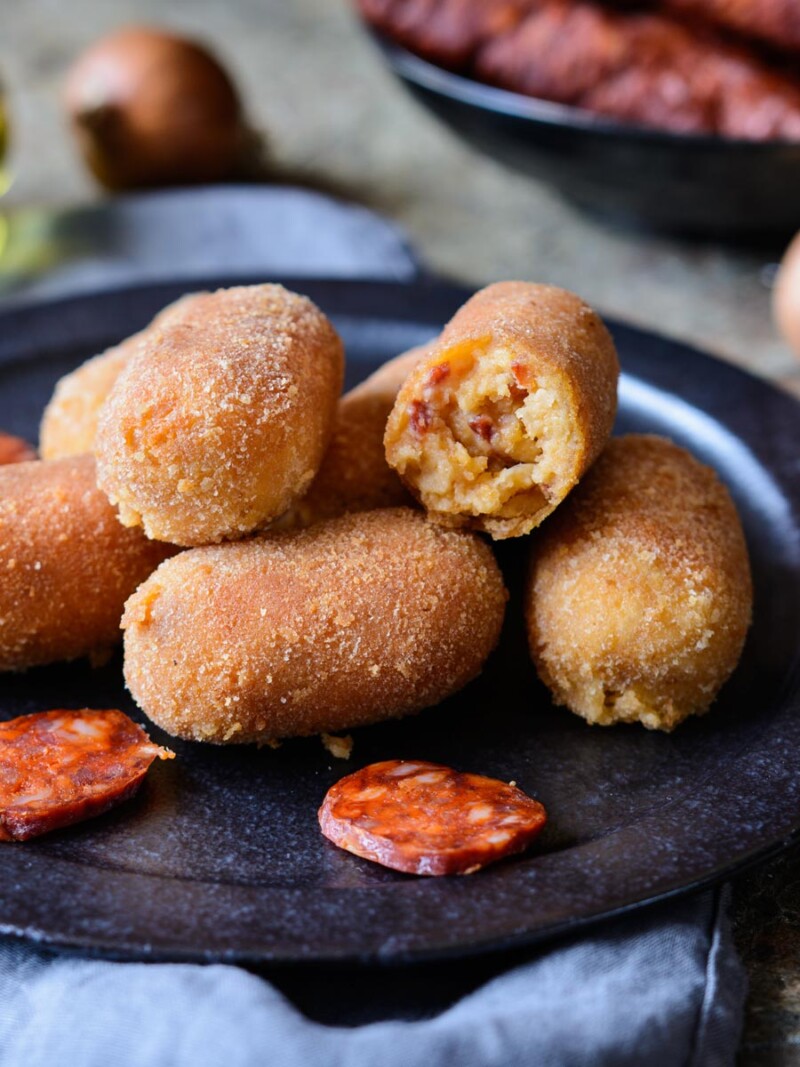 como hacer croquetas de chorizo