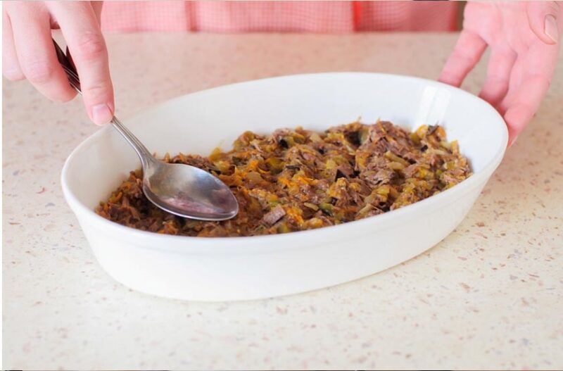 hachis parmntier con carne - Hachis Parmentier: Pastel de carne francés con puré de patatas