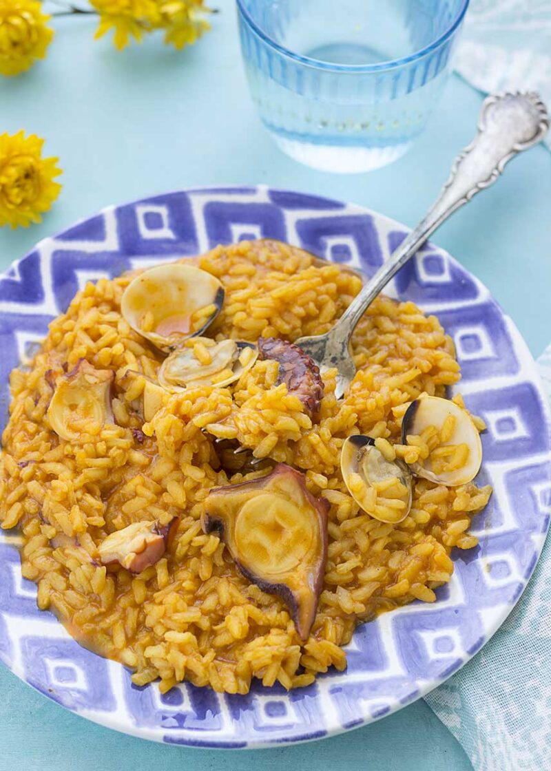 arroz con pulpo - Arroz con pulpo y almejas