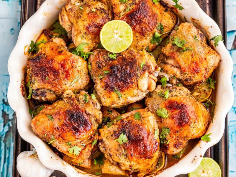 contramuslos de pollo al horno 1 - Contramuslos de pollo al horno con patatas