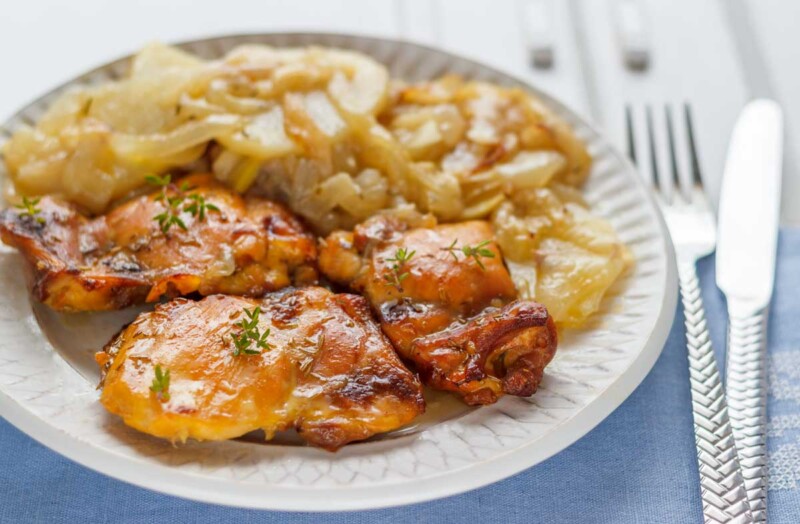 Contramuslos de pollo al horno con patatas