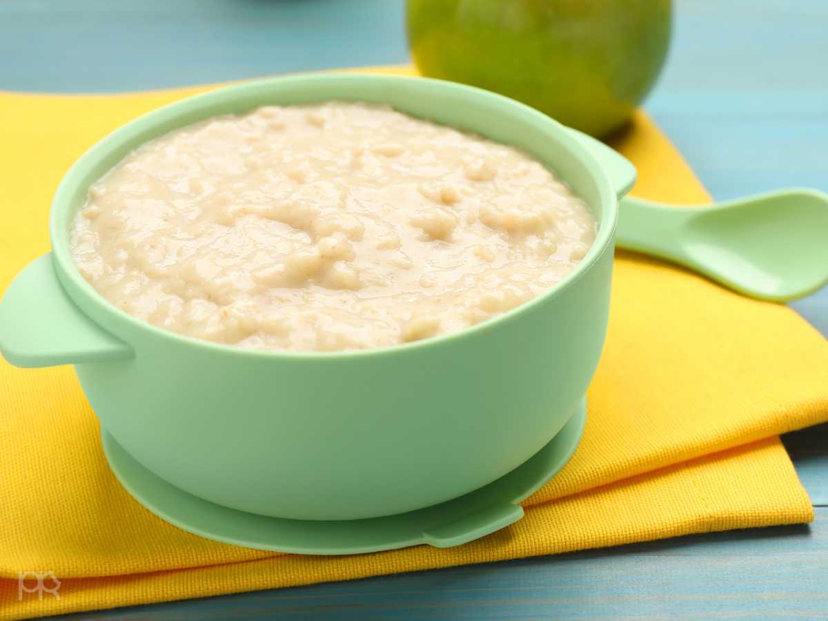 Papilla sin gluten de mijo con manzana y pera para bebés