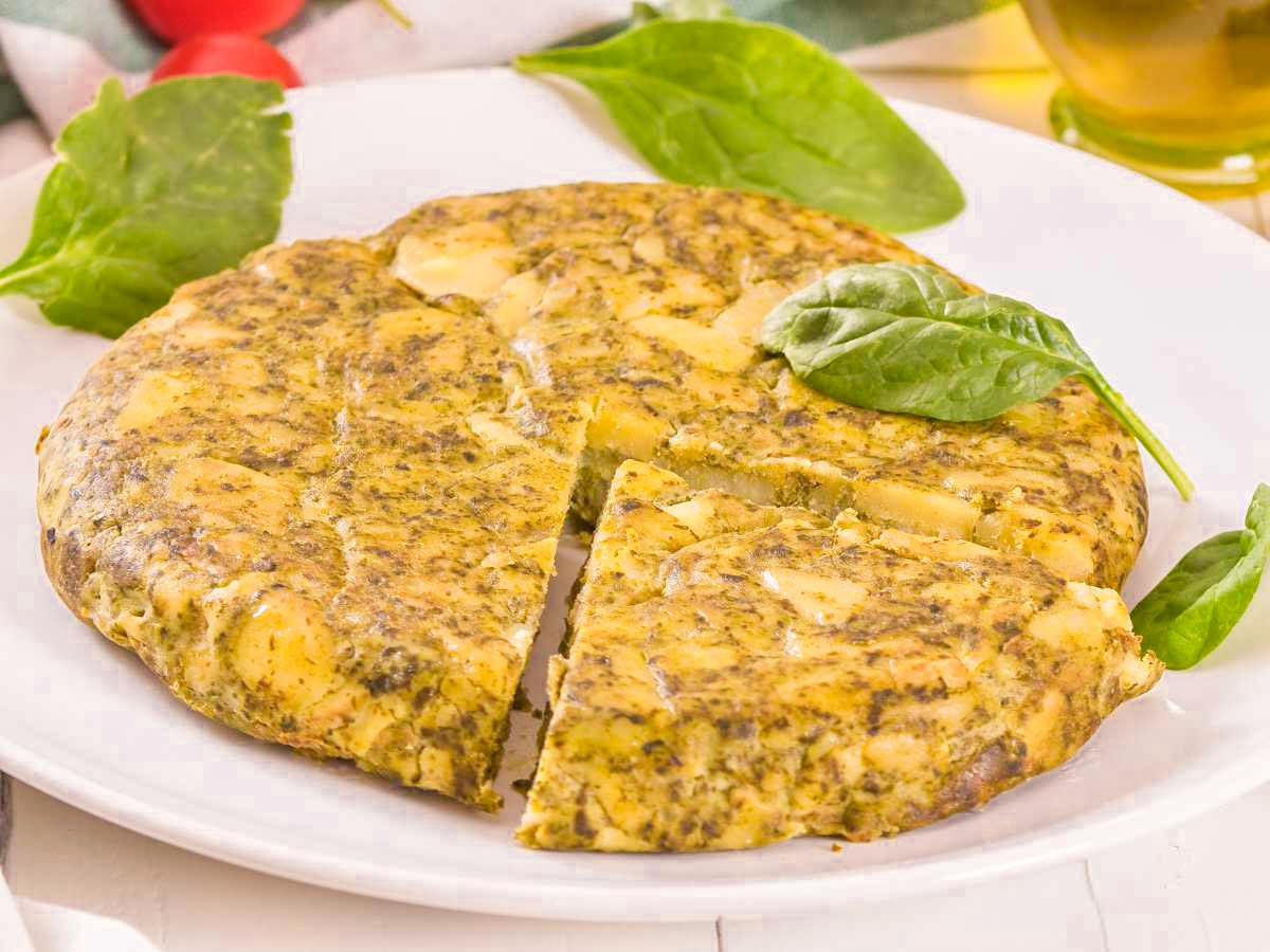 Tortilla de patatas con espinacas